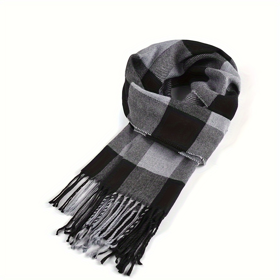 Cozy British-Inspired Plaid Scarf - Imitation Cashmere, Thick & Warm for Autumn/Winter, Perfect Couple's Gift, Colorful, Korean Version details 10