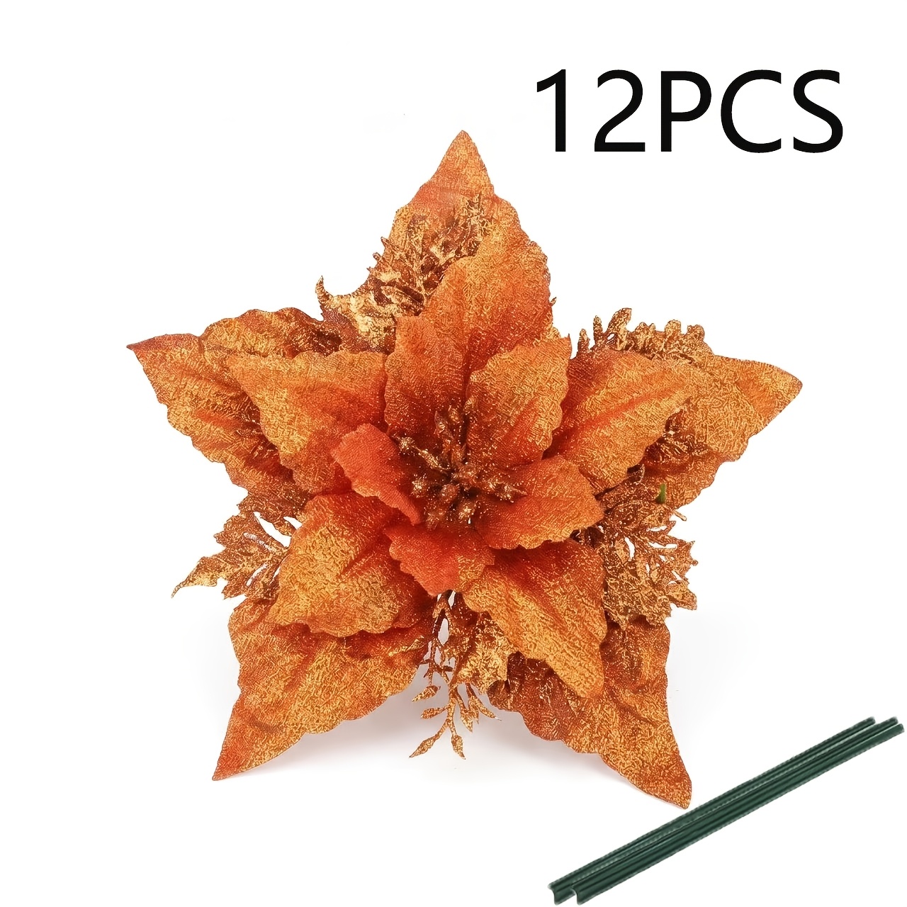 TEMU 12 Pezzi Fiori di Mirtile Natalizi da 7 Pollici, Ornamento di Fiori Artificiali per Albero di Natale, Matrimonio, Compleanno, Festival, Festa,