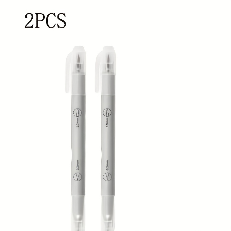 Image of 2pcs Precision Ruler Tattoo Skin Marking Pens, 0.5mm/0.019in And 1mm/0.039in Purple Ink Dual-end Markers, Tattoo Tool Pens, Tattoo Supplies
