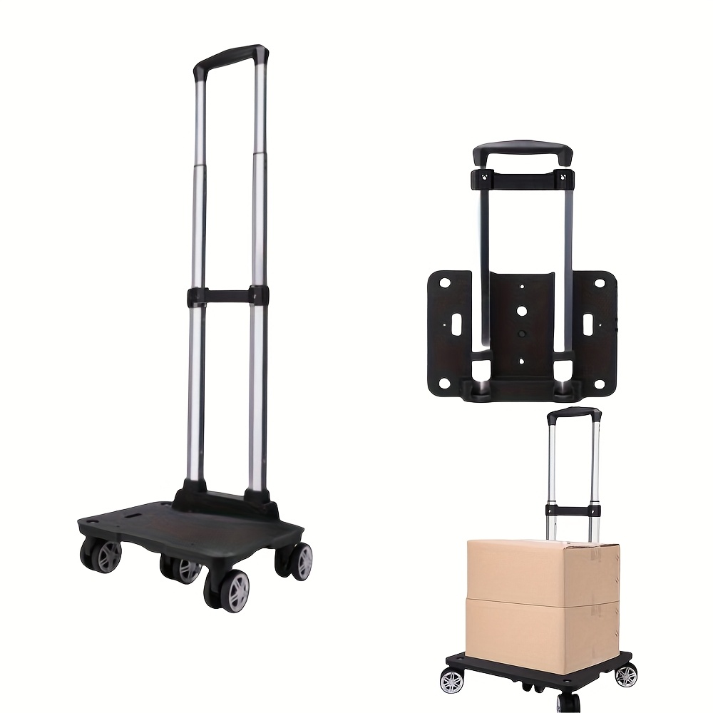 Materialtransportwagen mit 4/5 Rädern, Faltbarer Kleiner und Leichter Gepäckwagen, Rollwagen mit Universalrädern, für Reisetaschen, Golftaschen, Frachttransport, Einkaufen, Camping und Reisen
