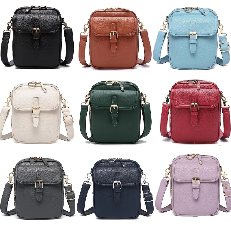Women's Faux Leather Crossbody Bag, Multifunctional Large Capacity Purse