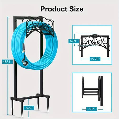 garden hose holder hose holder holds freestanding heavy duty hose hanger sturdy hose stand and hose storage for lawn yard black