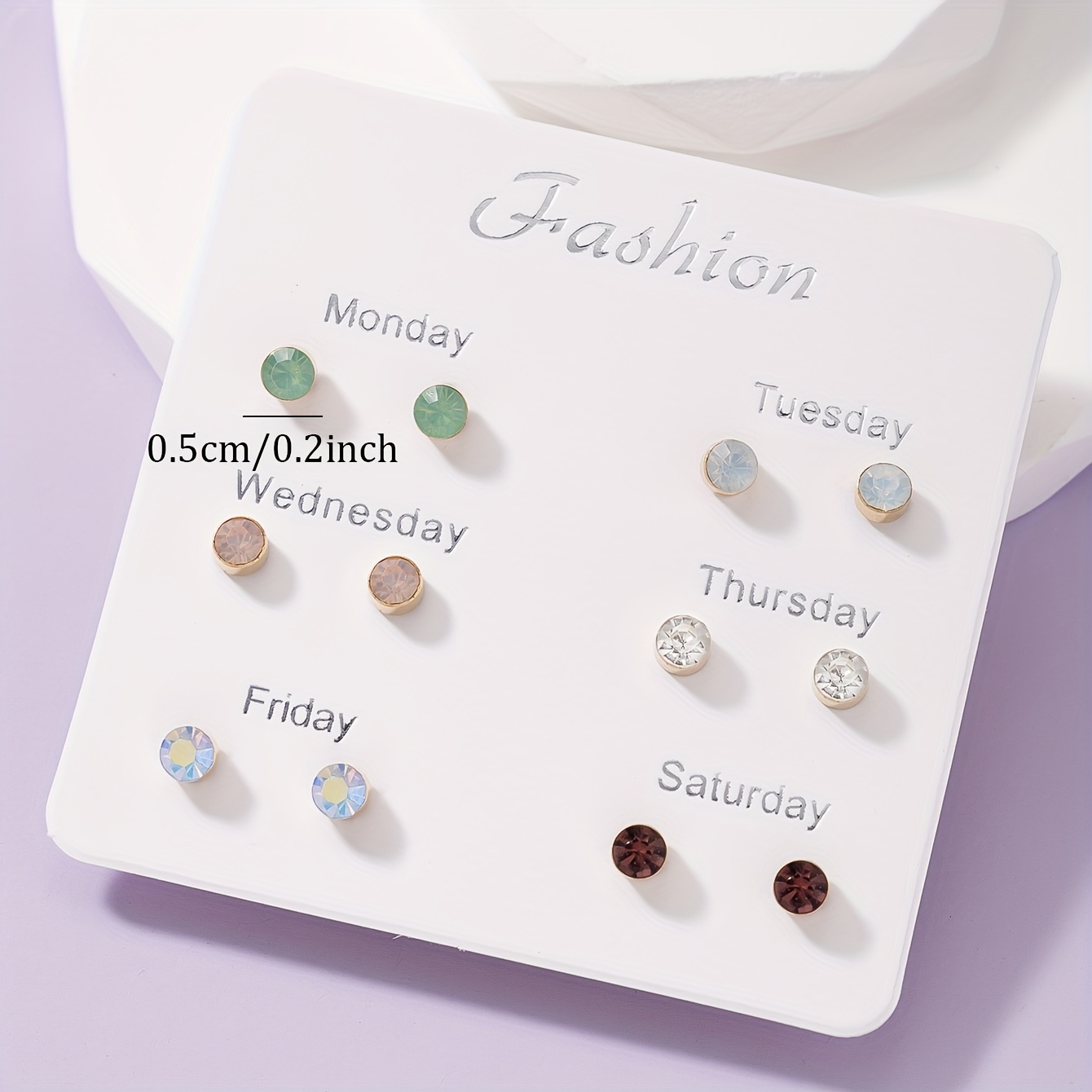 6 Pairs Metal Rhinestone Holiday Earrings Set