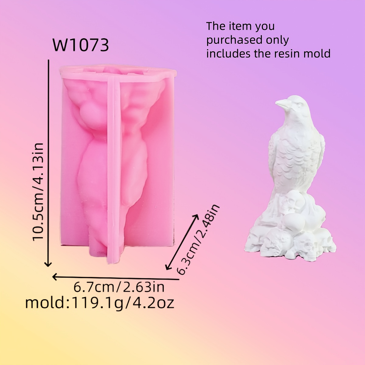 Image of Resin Silicone Mold Crow 3d Decorative Silicone Mold Diy Candle Silicone Mold Gypsum Decorative Silicone Mold Home Decoration Epoxy Resin Mold119.1 W1073