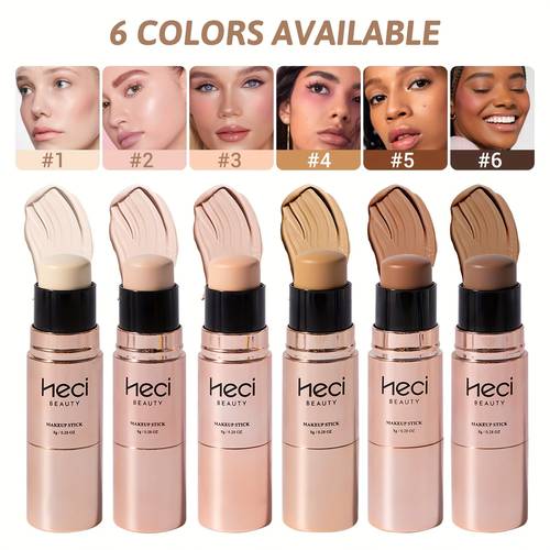 waterproof double headed rose golden multifunctional foundation stick with brush full coverage matte concealer to cover spots marks dark circles mild moisturizing lightweight non long lasting brightening light beige