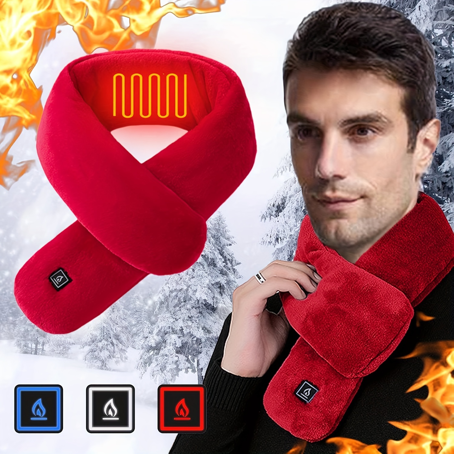 

Usb-powered Heated Scarf - 3 Adjustable Temperature Settings, & Washable Neck Warmer For Winter Outdoor Activities (battery Not Included)