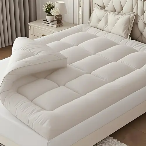 extra thick fitted mattress topper cooling mattress pad cover plush soft with elastic deep pocket overfilled down alternative filling