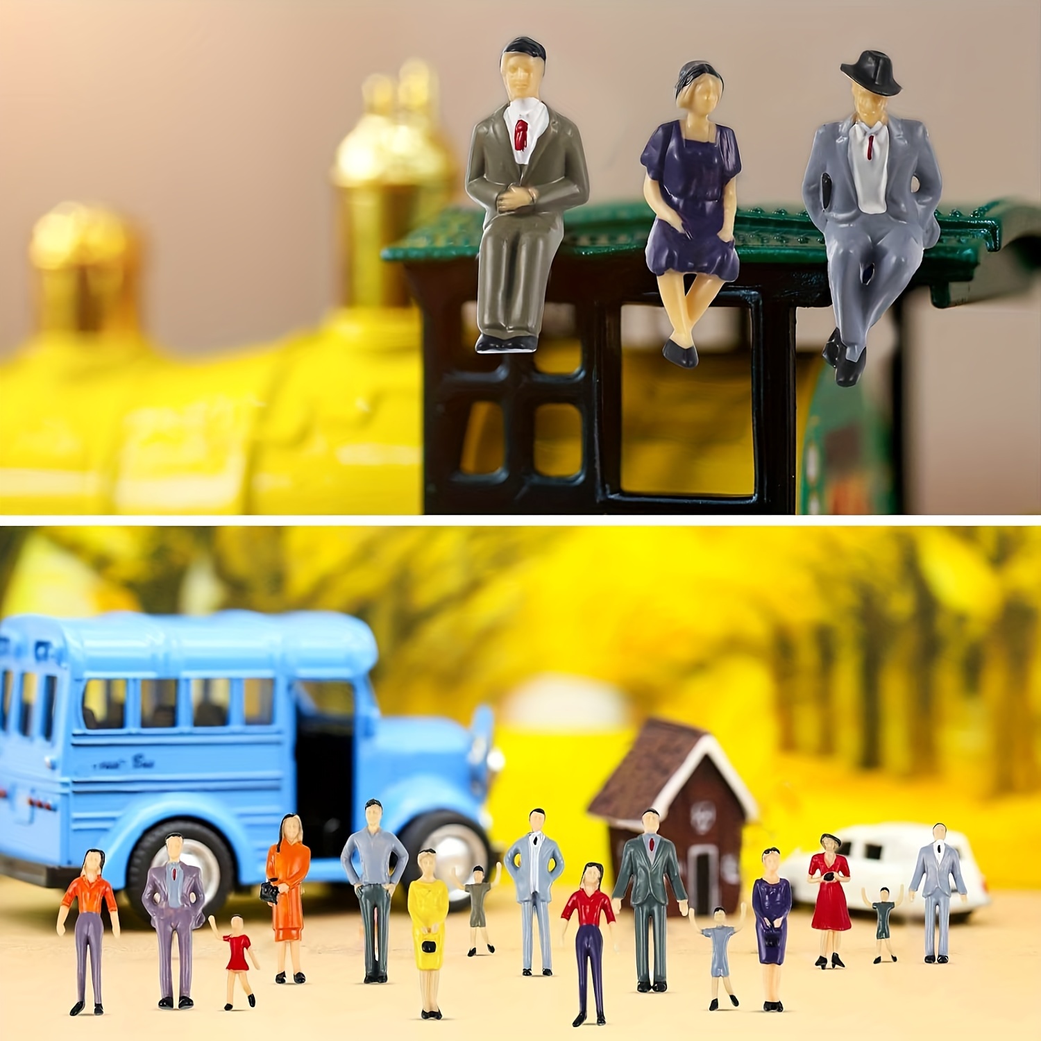 Set De 30 Figurines Miniatures 1:75 – Personnages En Plastique – Pour Train Miniature, Diorama, Bac à Sable – Marque AJNZAU