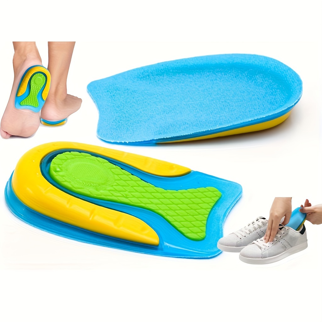 

1pair Tpe Heightened Insoles, Height Increase Half Shoes Pads For Men Women, Soft Silicone Gel Invisible Heel Lifting Soles