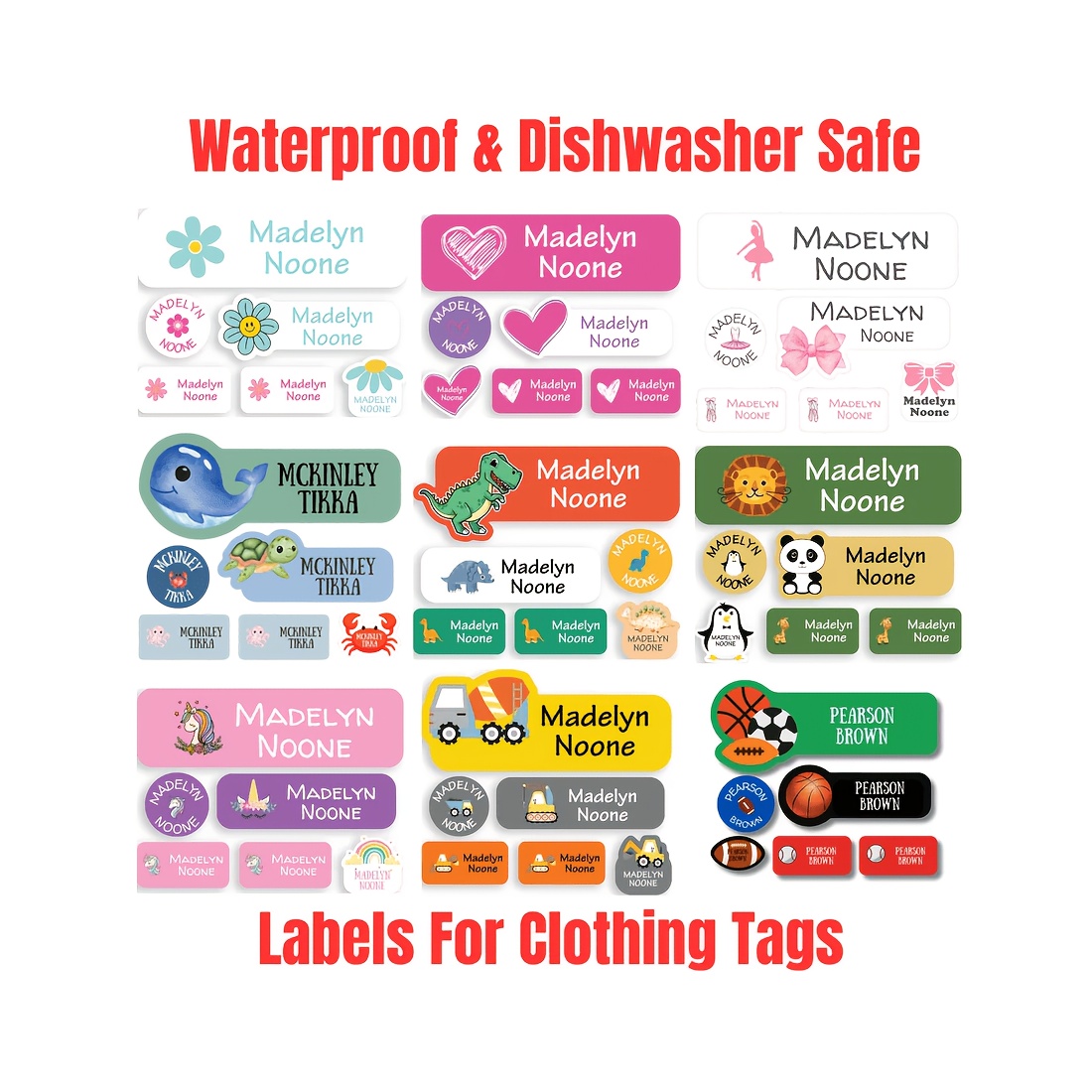 waterproof labels sold on Temu Australia