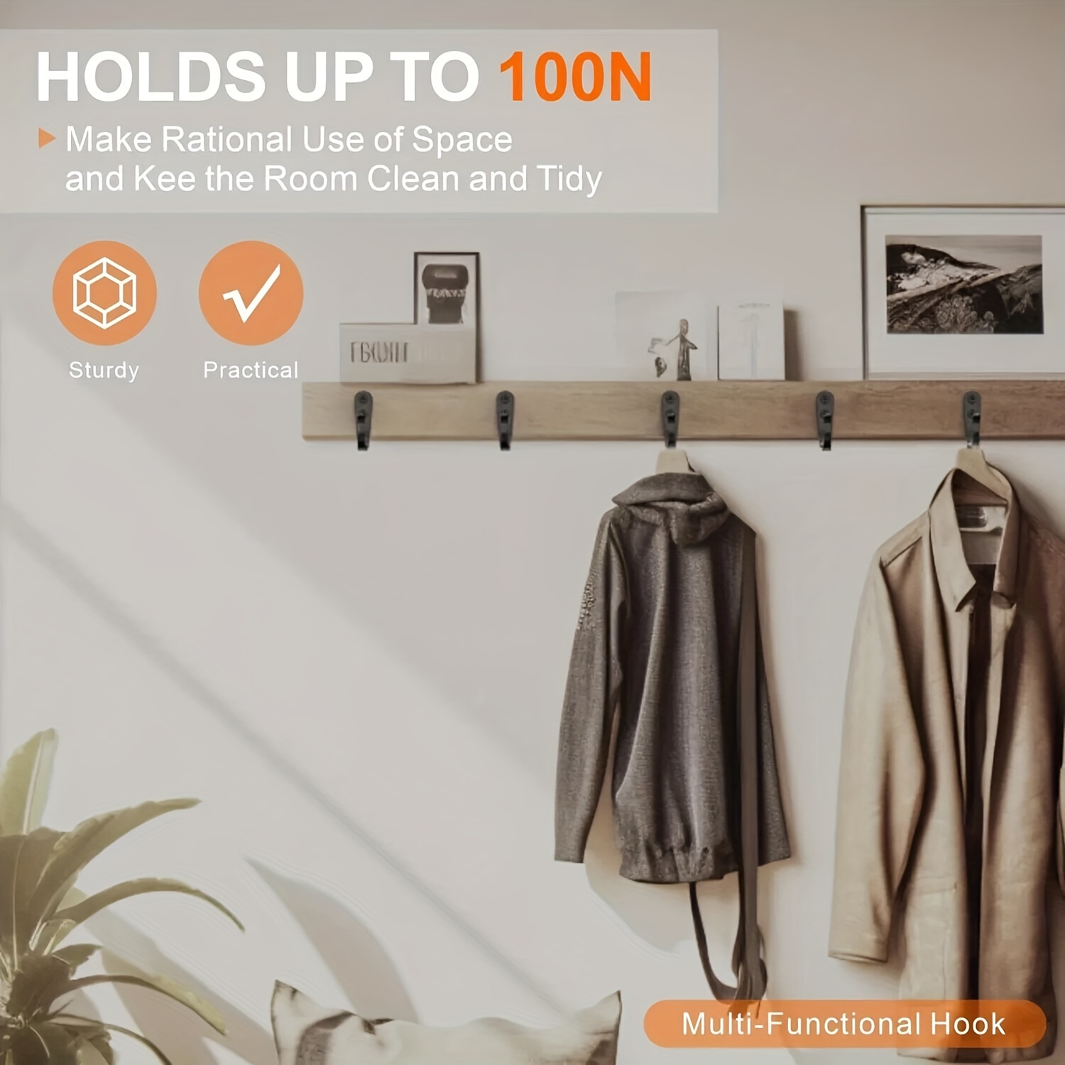 20pcs heavy duty iron coat hooks wall mounted metal hangers rust resistant painted   industrial display hooks for home office decor details 4