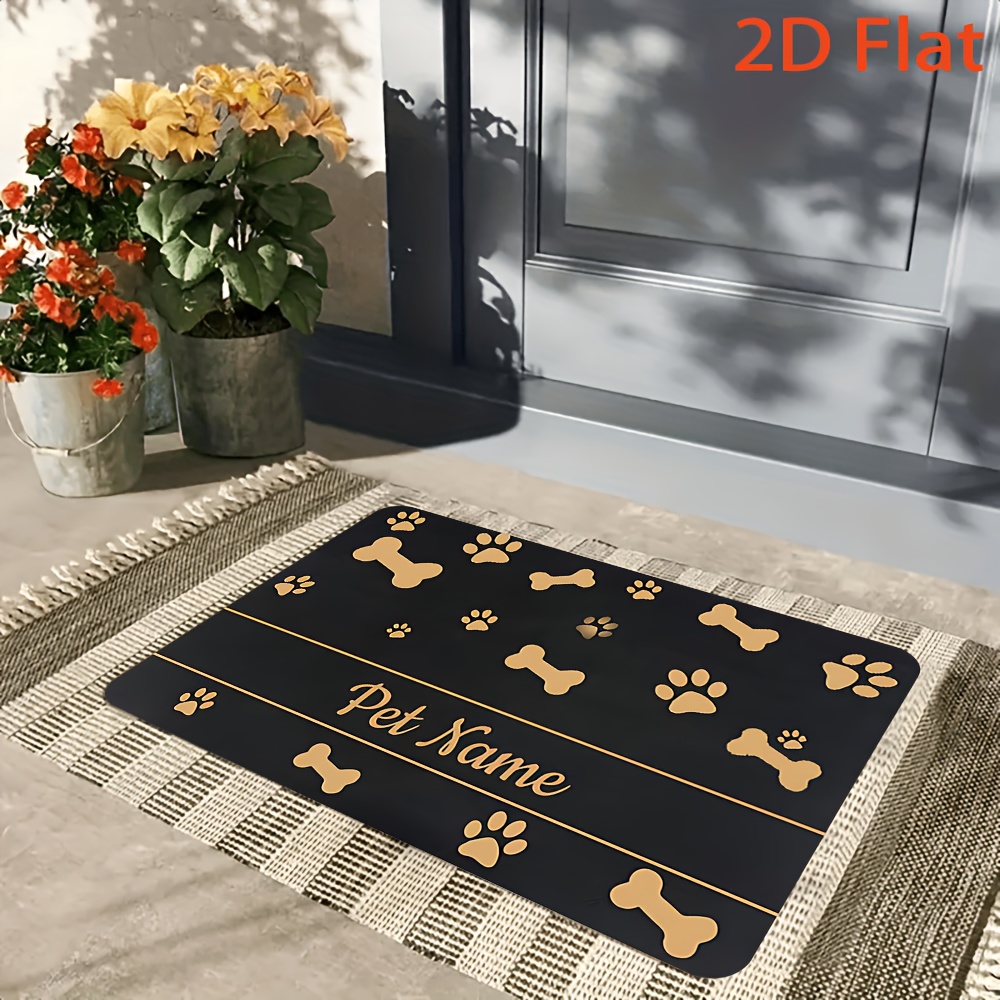 Personalized Doormat with Pet's Name and Paw Print