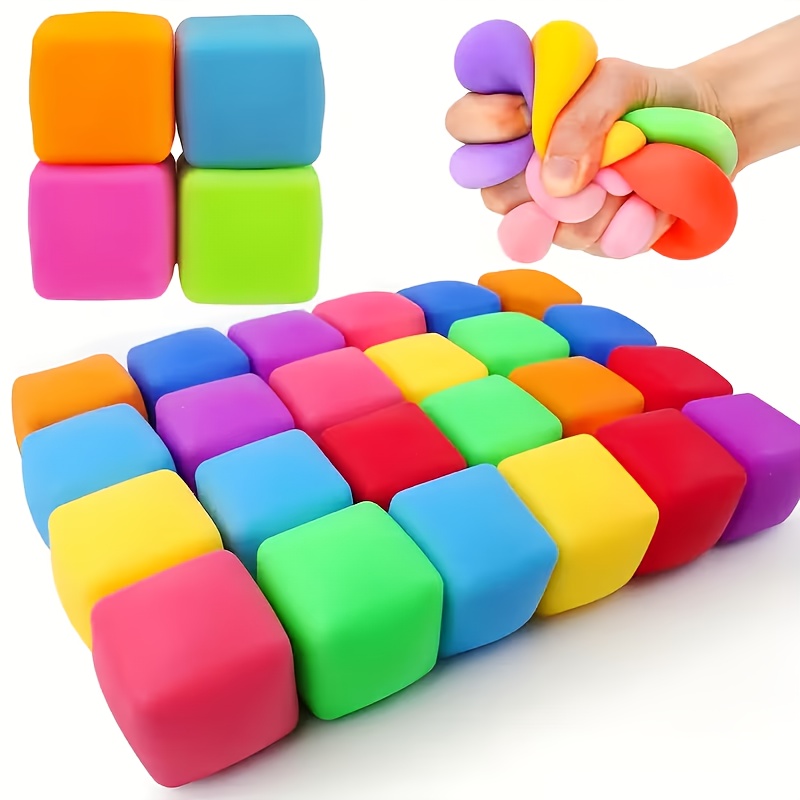 2 4 8 12pcs relaxing soft gel cubes colorful slow rising squeeze toys for teens and students perfect classroom rewards stocking stuffers and party favors random random color