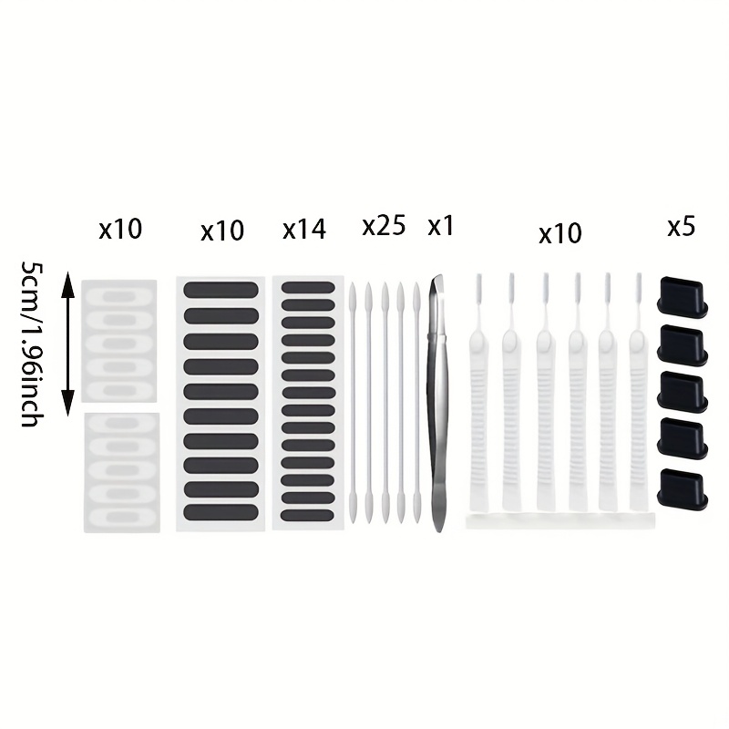 75pcs Mobile Phone Charging Port Cleaning Kit Compatible For Iphone, Ipad, Ios, , Xiaomi C-type Speaker Dustproof Mesh Stickers Cleaning Set