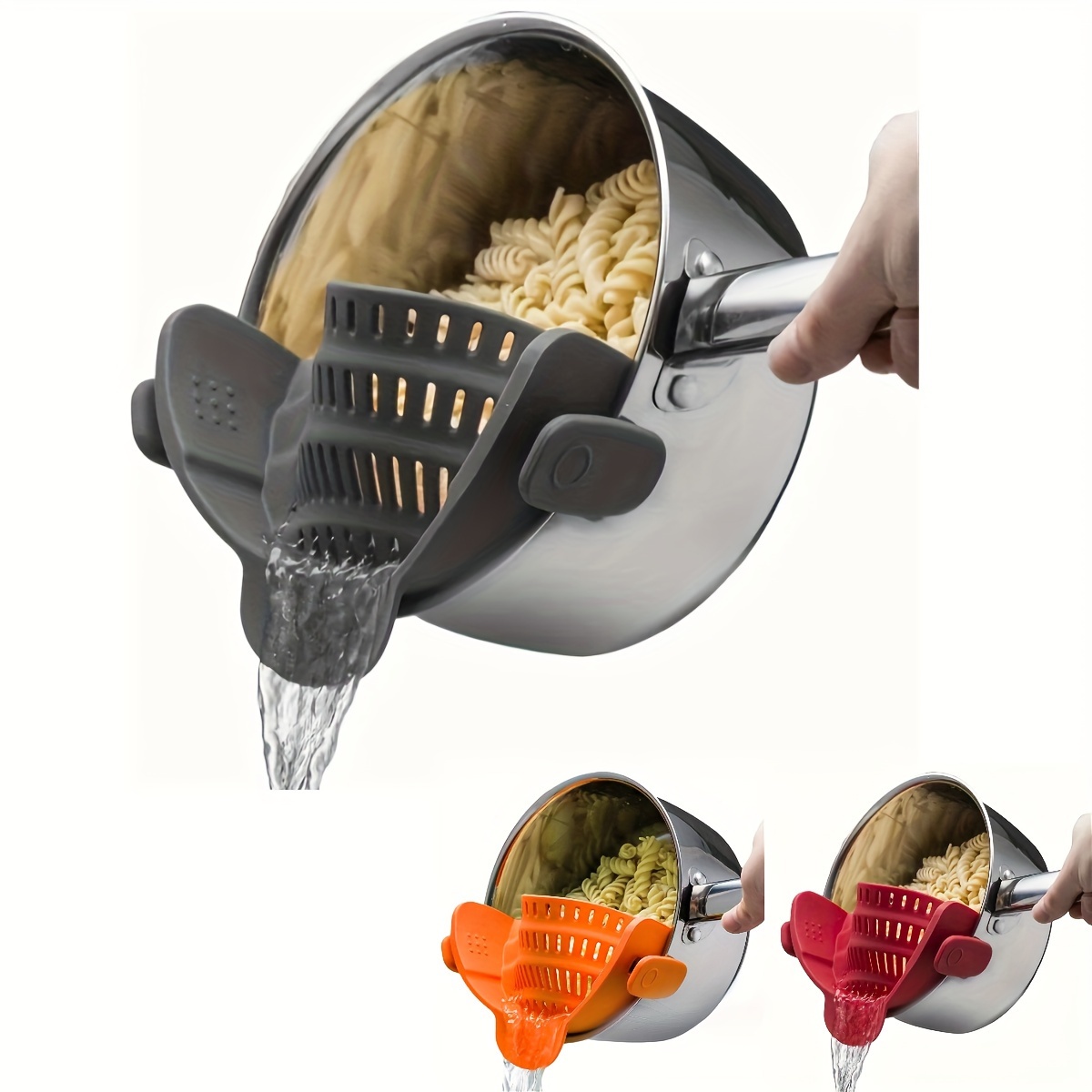 

Adjustable Clip On Silicone Strainer Versatile Kitchen Colander For Pasta, Veggies, And Fruits Easy Clean