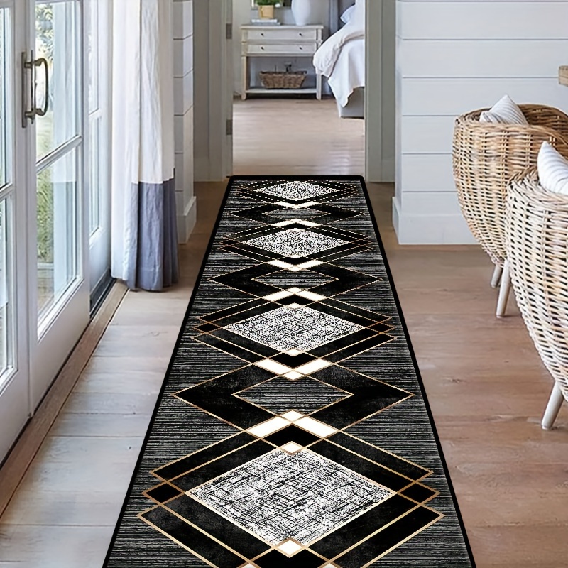 

[crystal Velvet + Weight 850g + Thickness 6mm], 1pc Bohemian Vintage Long Hallway Rug, Soft, Machine Washable - Indoor-outdoor Area Rugs, Hallways, Kitchens, Laundry Rooms