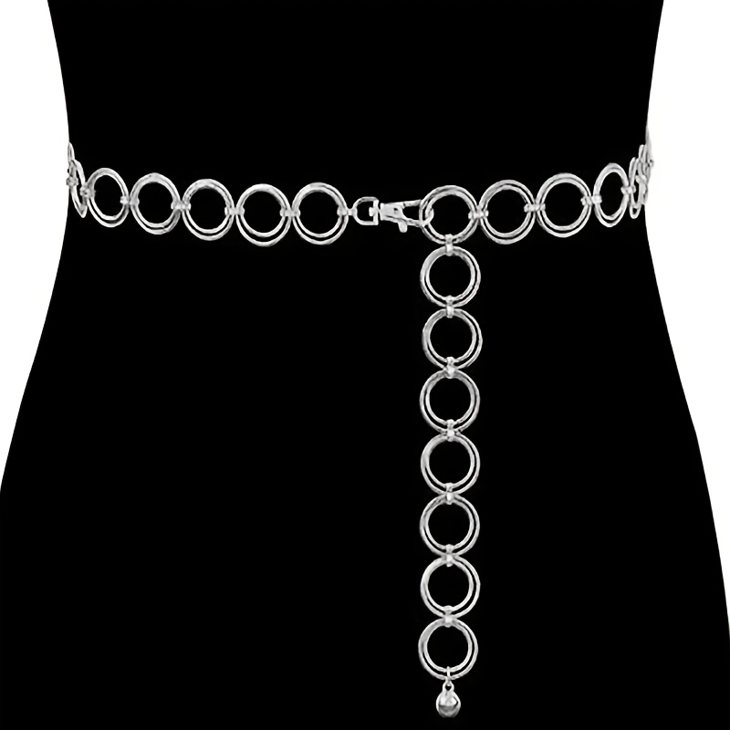E-shop 1 Stück Damen Gürtel, modischer runder Ring Kette Taillendekor, geeignet für Halloween Feiertagsdekoration, passendes Kleid Rock Hosen