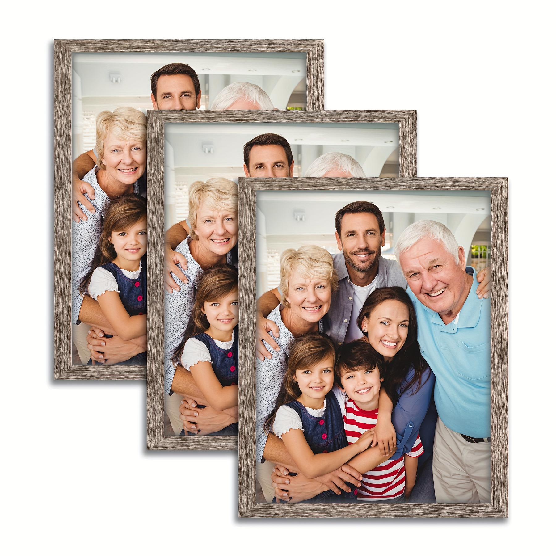 

Picture Frame 3 Pack Grey Color - Poster Frame Set Of 3 - Photo Frame For Wall Or Tabletop Display
