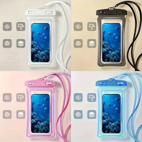 1 2 4pcs season new ip65 waterproof air cushion surrounded by floating thick waterproof bag can protect inches of mobile phone suitable for swimming surfing travel skiing and other wading scenes