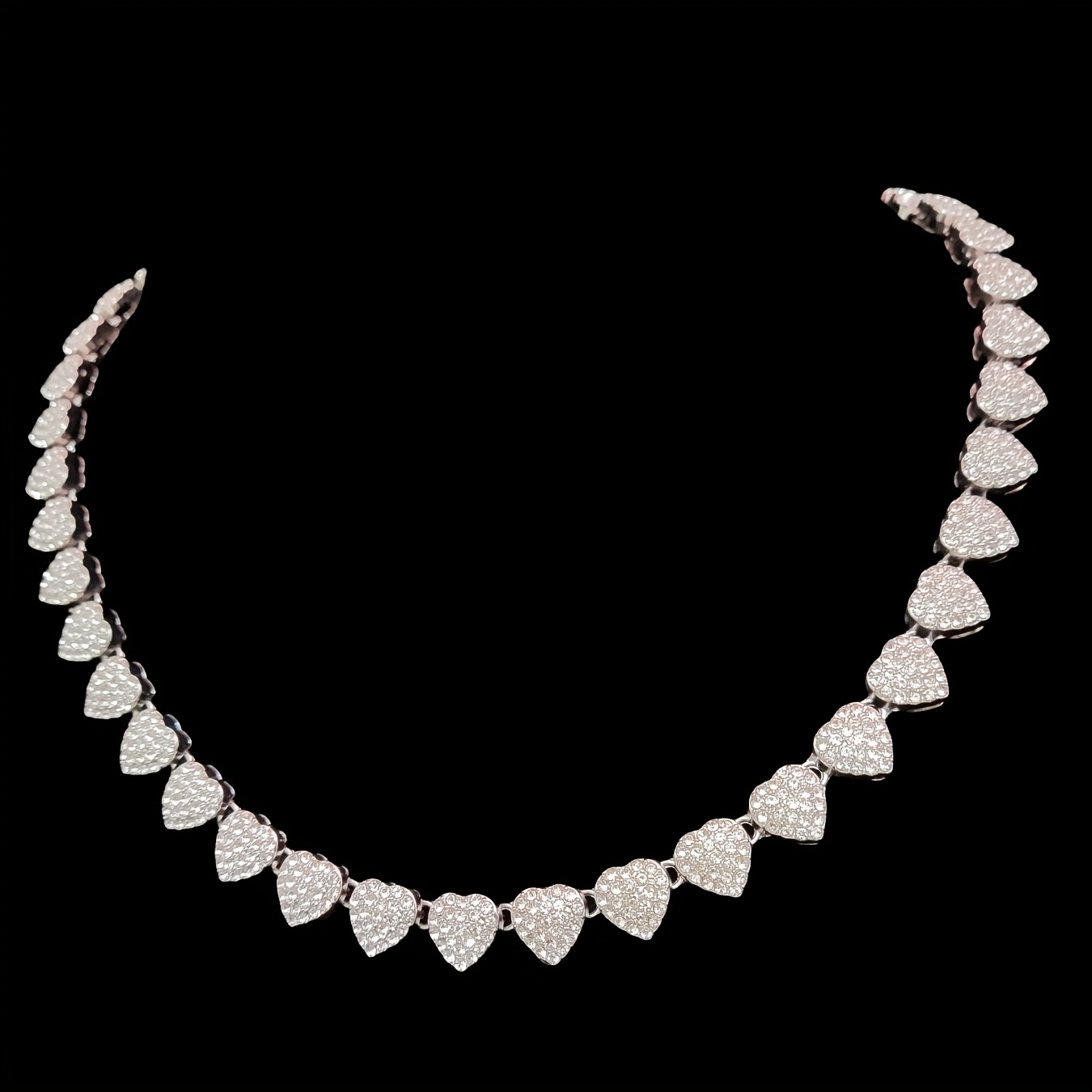 2pcs/Set Men'S and Women'S Hip-Hop Heart-Shaped Necklace and Bracelet Fashion Vintage Punk Necklace Bracelet Men'S and Women Jewelry Set Suitable for Party or Daily Wear Valentine'S Day Gift