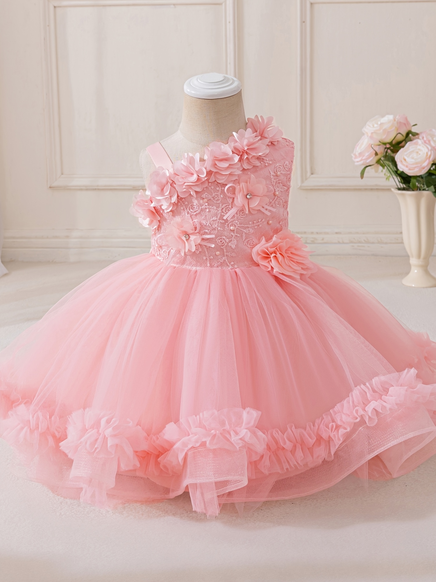spaghetti strap flower dress girls childrens wedding dress - Temu Germany