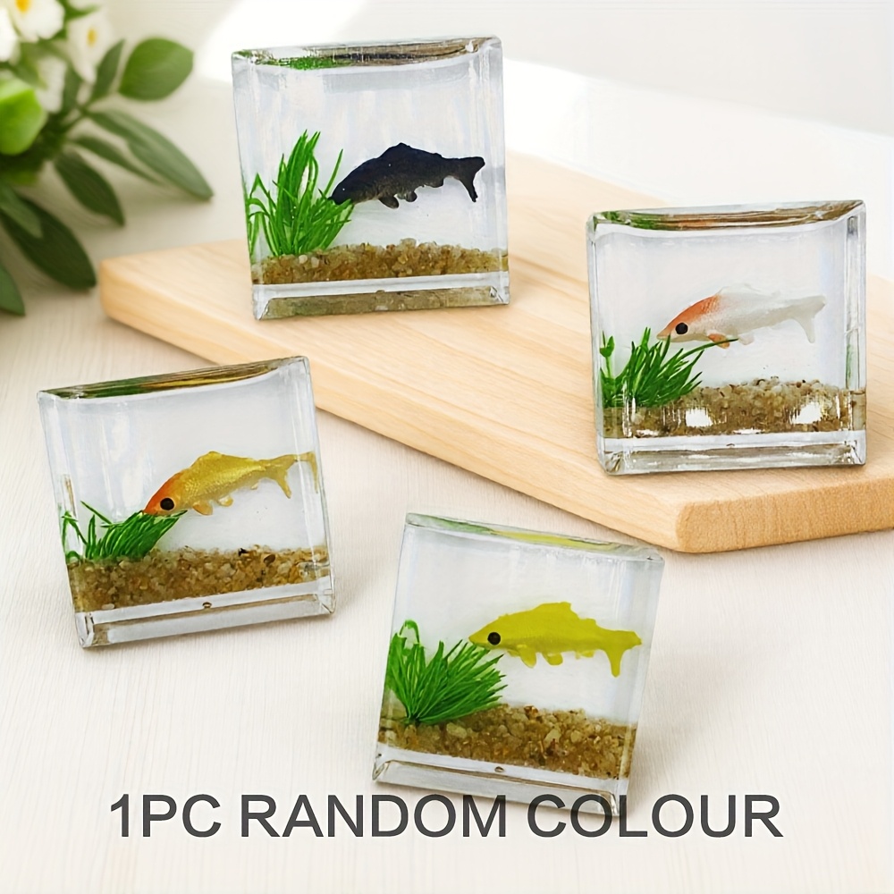 miniature glass fish tank aquarium dollhouse decoration Temu