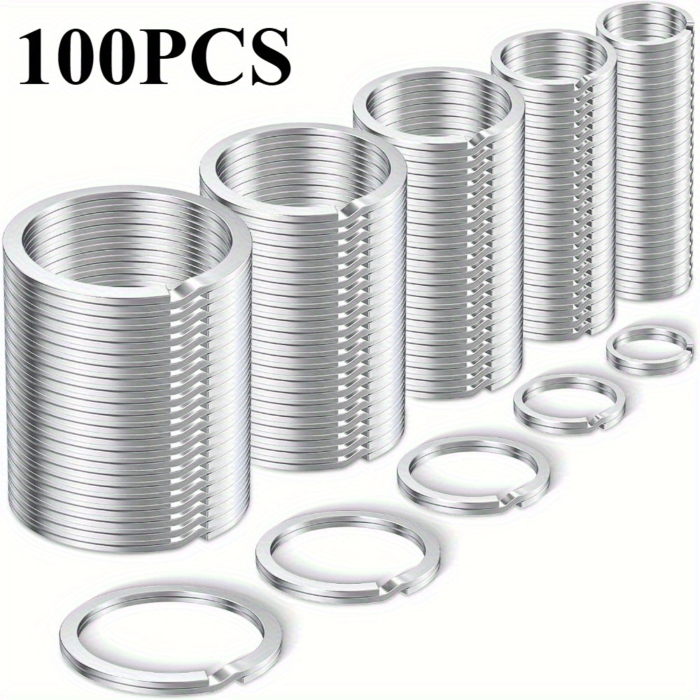 Image of Set Of 100 Key Rings, Featuring Loops And Stainless Steel Split Rings, In 5 Sizes (15mm, 20mm, 25mm, 30mm, ), Perfect For Men And Women, Ideal For Car And House Keys