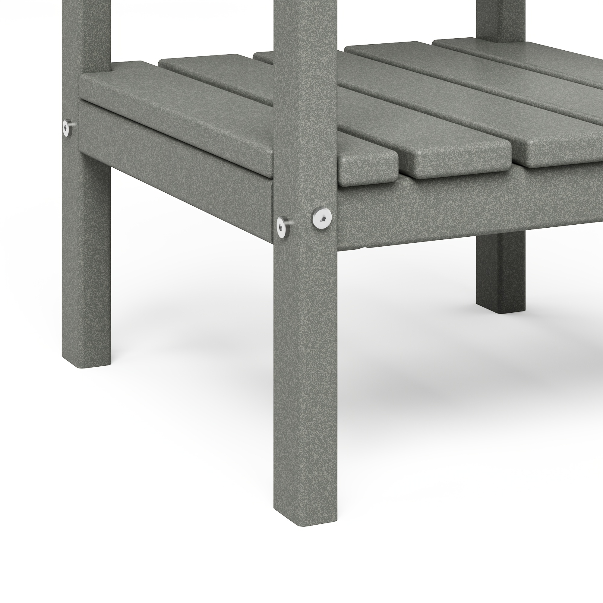 Outdoor HDPE Double-layer High Side Table, Leisure Side Table with Double-Layer Storage Design, Multifunctional Small Coffee Table, for Courtyard, Pool, Terrace And Balcony, Gray
