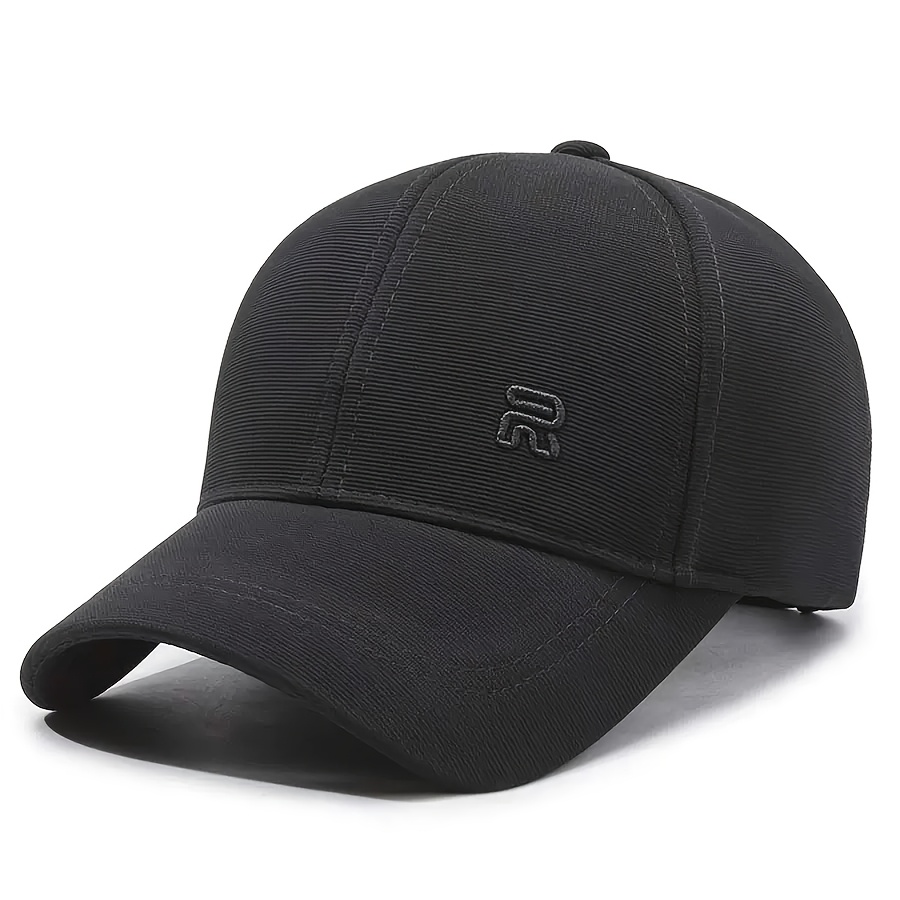 TEMU 2026 New R Embroidered Baseball , Stylish And Simple Casual Snapback Hat, Unisex Outdoor Sun , Thin And Breathable, Suitable For , Hiking,
