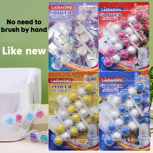 bathroom toilet tablets hanging toilet hanger balls glossy care enamel glossy as new long lasting fragrance automatic replacement no manual scrubbing convenient toilet cleaning tool toilet cleaning supplies 16pcs balls box