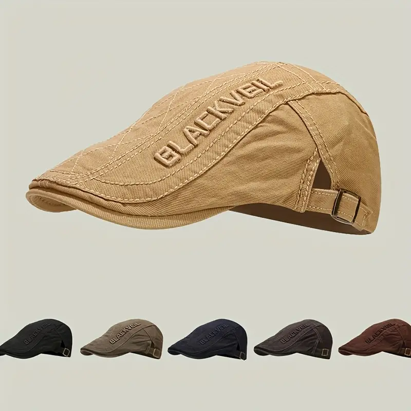 1ks baret, korejský styl nový módní street beret, unisex trendy casual britský malířský klobouk s nastavitelným krátkým okrajem, vhodný pro matky, ženy středního a staršího věku, venkovní kempování cyklistika turistika rybaření malířská poštovní čepice 0