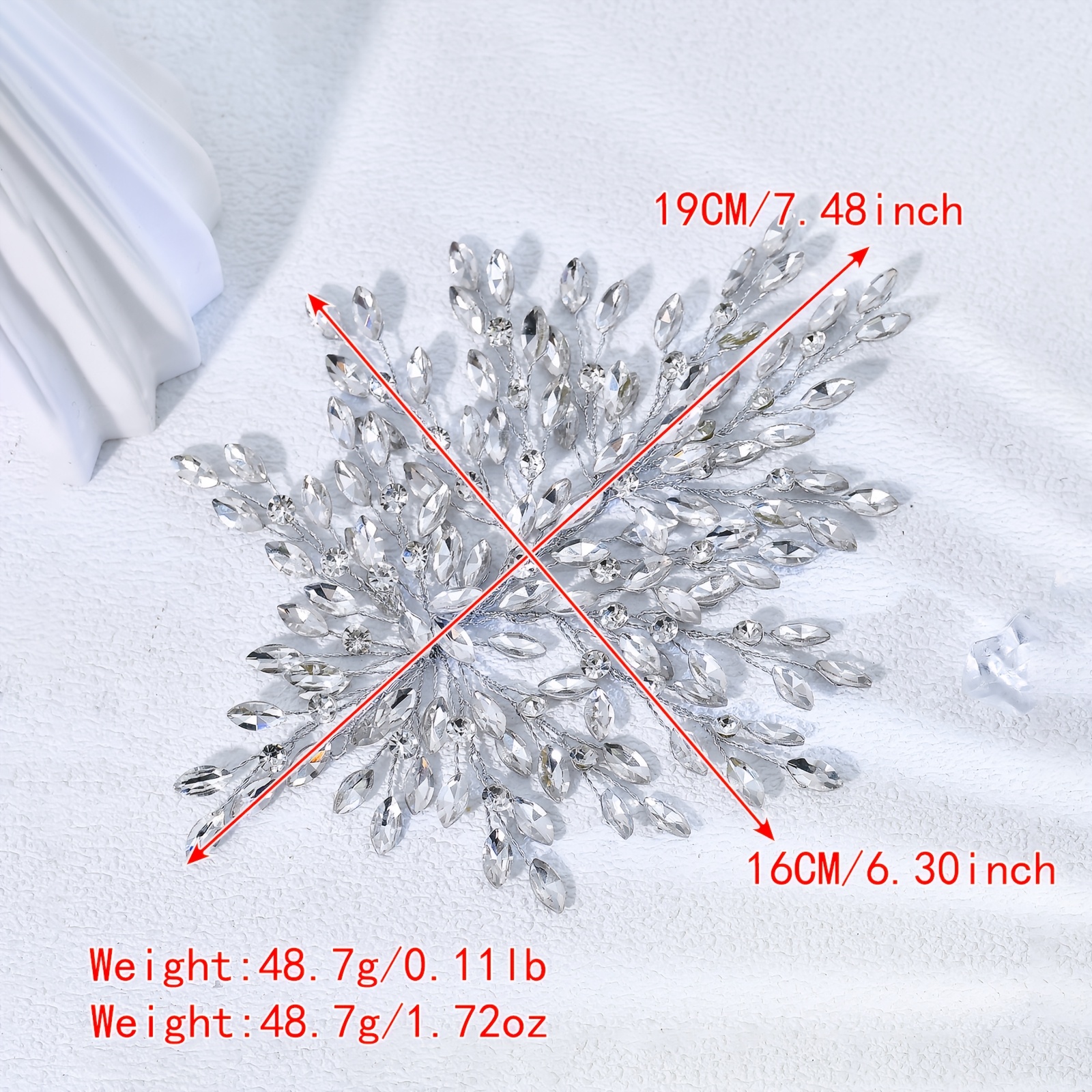 Rhinestone-Encrusted Foliage-Style Bridal Headpiece