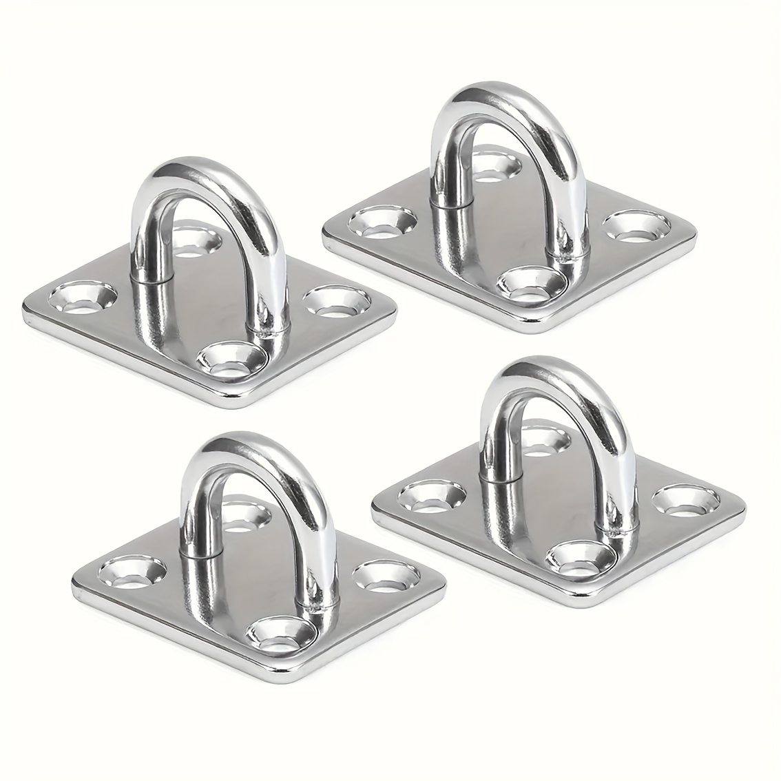 E-shop 4er-Pack Hochbelastbare 304 Edelstahl-Hakenaufhängungen für Hängematten, Heimfitnessgeräte, Fitnessstudio, Marine-Schiffsdeck, 4er-Pack