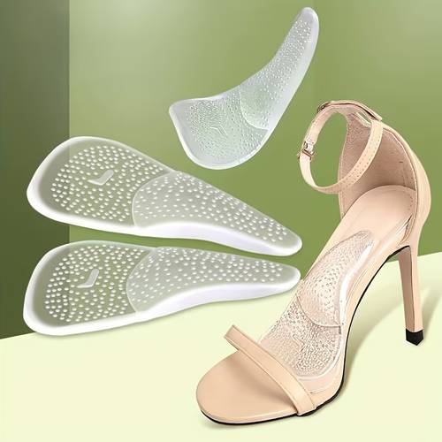 two silicone arch support insoles with massage particles comfortable self non slip half pads suitable for sandals and high heels
