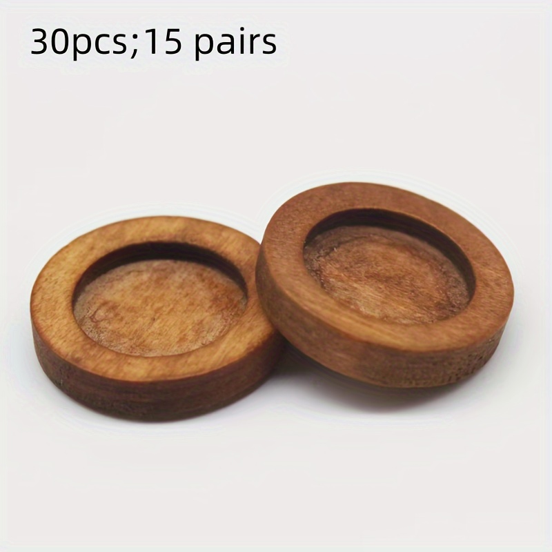 TEMU 30pcs Wooden Earring & Findings Kit - Round Wood Earring For Making, Earring Pendant Accessories Posts & Hooks