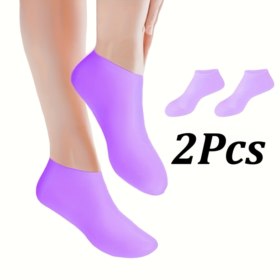 2pcs Women's Silicone Socks - Foot Protection Socks - Aloe Gel Moisturizing Socks, Suitable For Women' Pedicures, Moisturizing Anti-crack Foot Socks Dry Feet, Cracked Heels And Soften Rough Skin