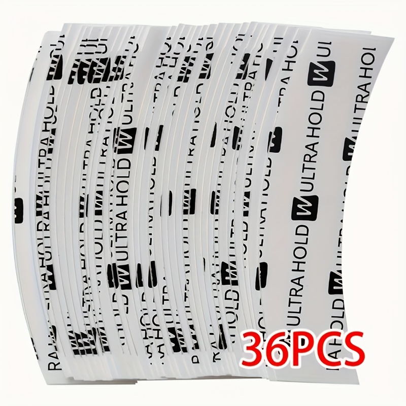 E-shop 36 Stück Ultra Hold Doppelseitiges Perücken Klebeband - Starker, klarer Klebstoff für Lace Front Perücken, Toupetts und Haarteile, ein Must-Have