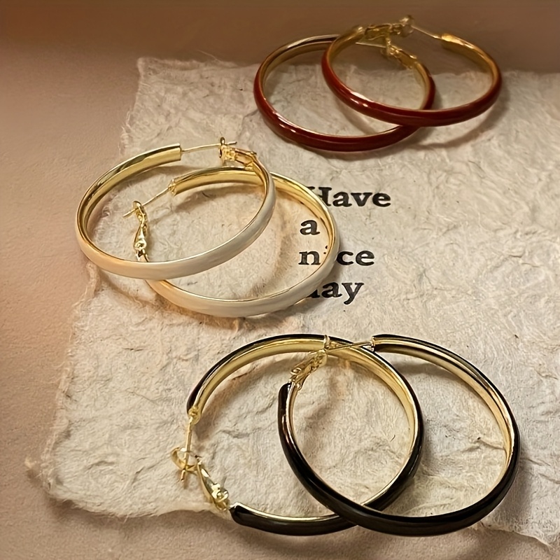 

3 Pairs Large Earrings For Women, Light Luxury, Design, High-end Temperament, New Popular Earrings, Round And Slim Face, Perfect Gift