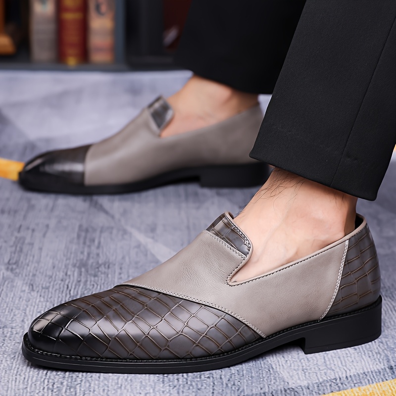 zapatos de vestir negros elegantes para hombre - antideslizantes, duraderos, fáciles de poner, con   acolchado, punta redondeada y   de goma para   o   casual, calzado casual de negocios | zapatos elegantes |   de goma   1