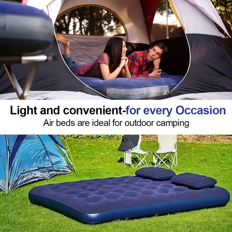 

Air Mattress With Pump Inflatable Airbed With Pillows Sleeping Pad For Living Room, , Outdoor Balcony, Backyard, Home, Camping, Picnic, Beach, Travel And Party Inflatable Furniture