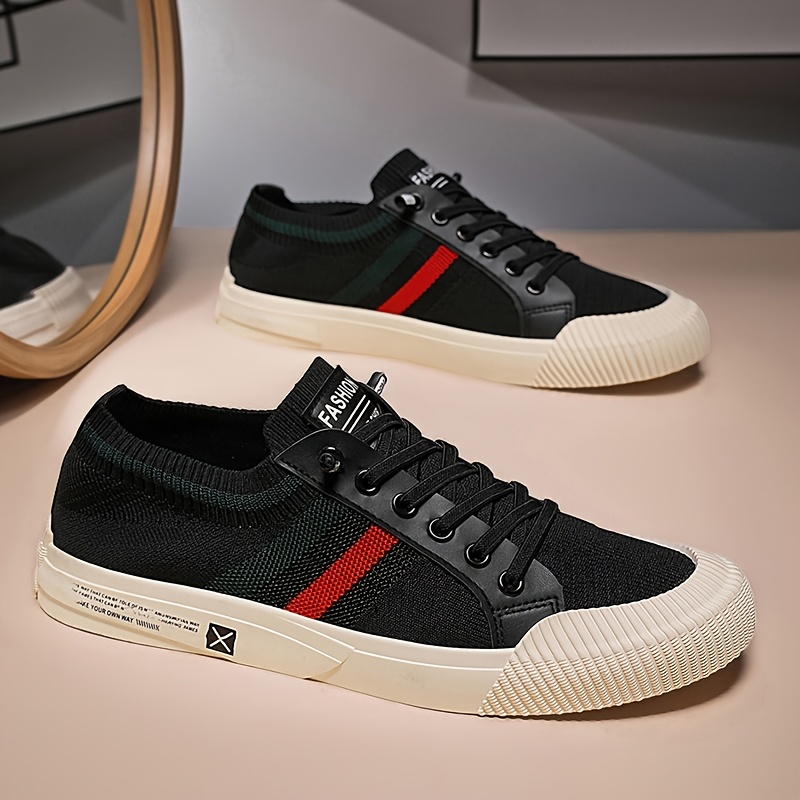 Men\'s Beige Canvas Shoes with Red Accents men main image 2