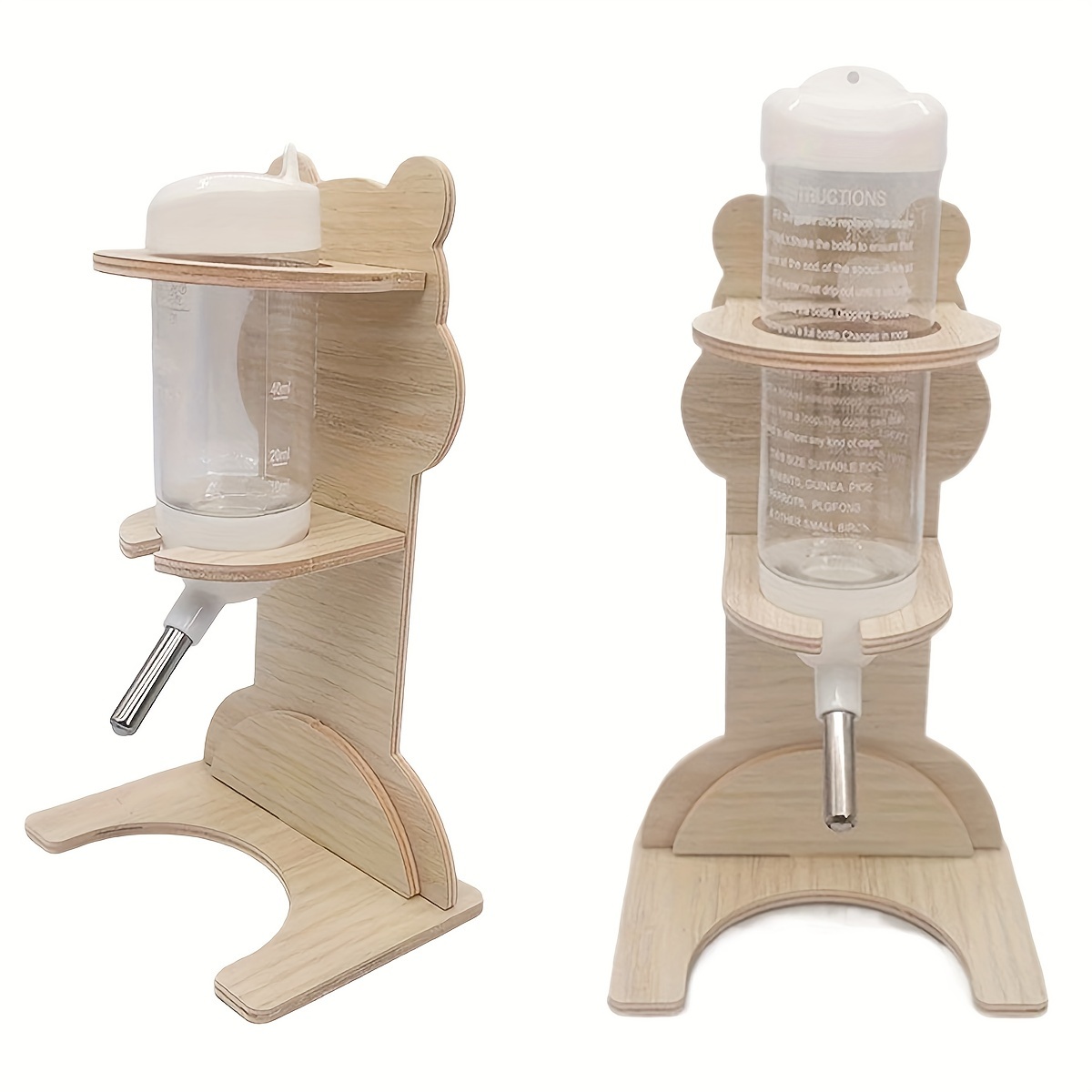 

1pc Hamster Ball Water Bottle With Wooden Holder, Small Pet Water Feeder