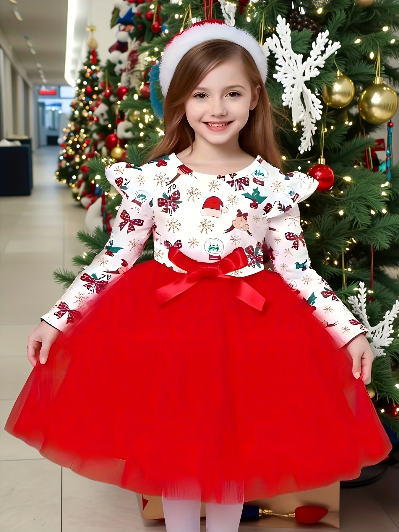 white christmas dresses Toddler Girl Santa Claus Christmas Dress main image 1