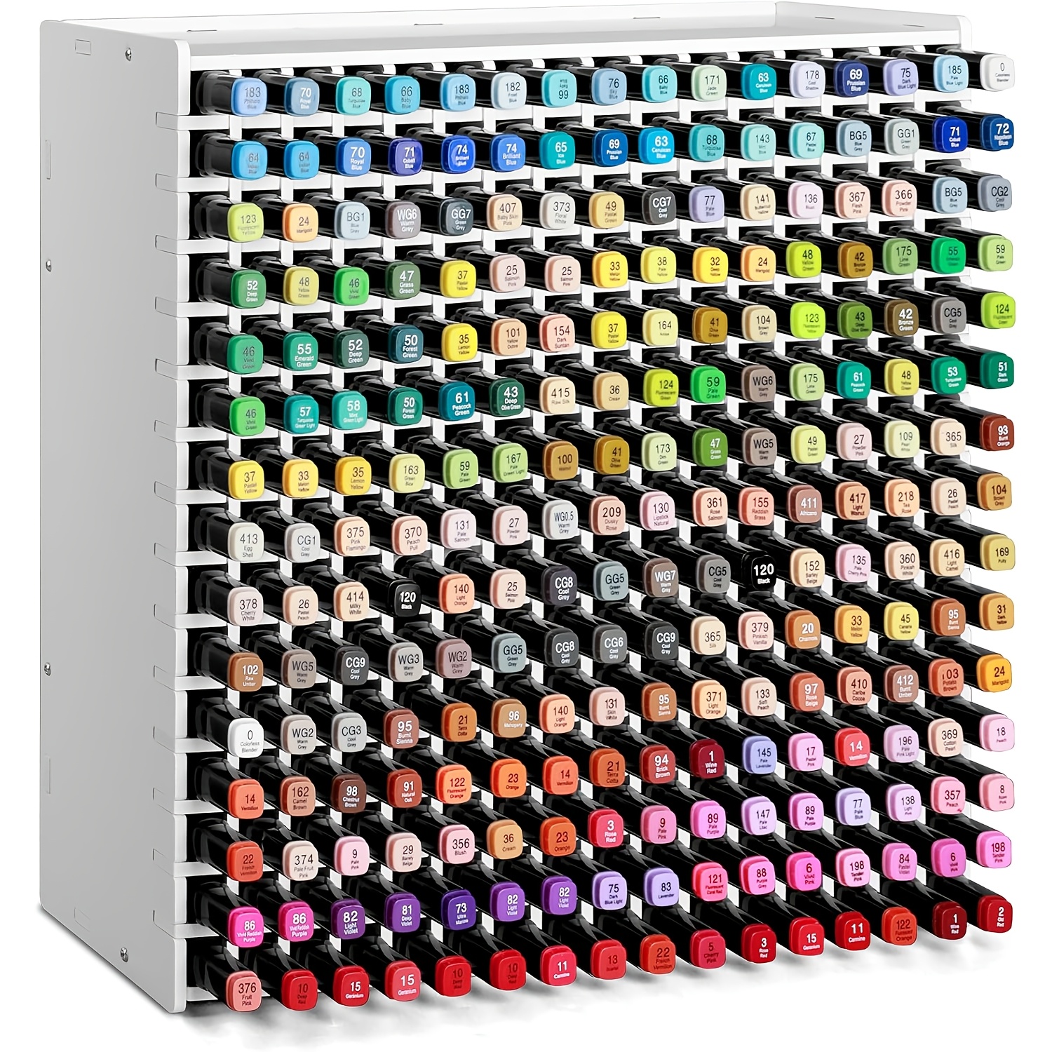 Image of Marker Pen Holder For Desk, 240 Slots Wooden Art Supplies Organizer For Colored Pencils Markers, Large Capacity Desktop Storage Box For Office School Home Use