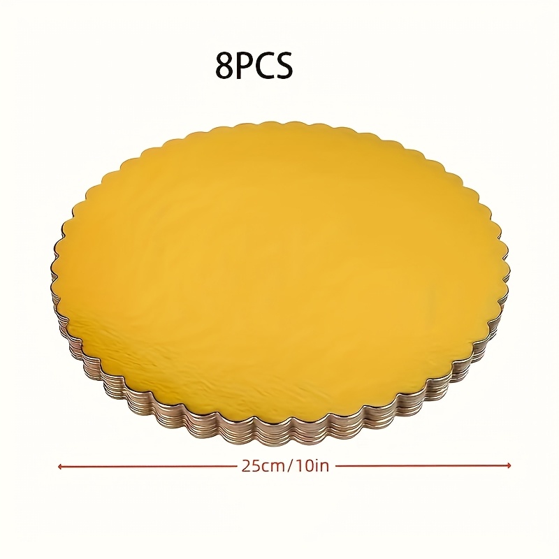 E-shop 8 Stück goldene Kuchenplatten, Einweg Pizza Platten Dekorationsbasen, für Geburtstag, Hochzeitsfeiern, Weihnachten, Kuchen Backzubehör,
