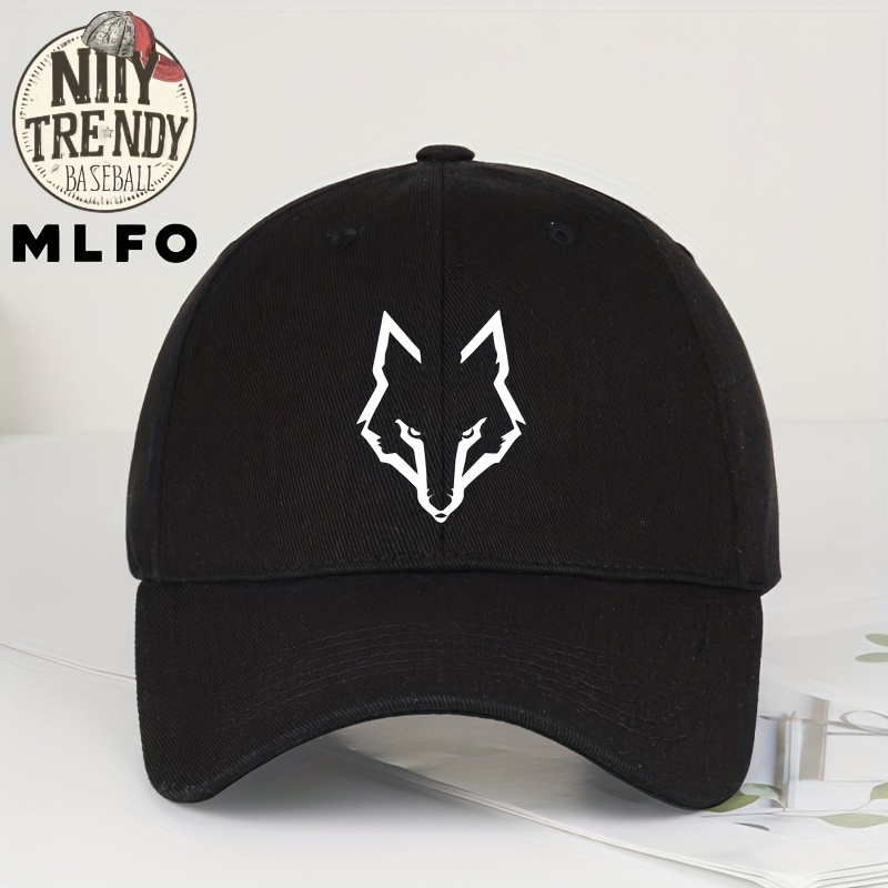 TEMU Breathable Adjustable Wolf Head Print Baseball Cap, Stylish Men's , Suitable For Occasions With A Curved Brim, In , Perfect For Travel, Hiking,