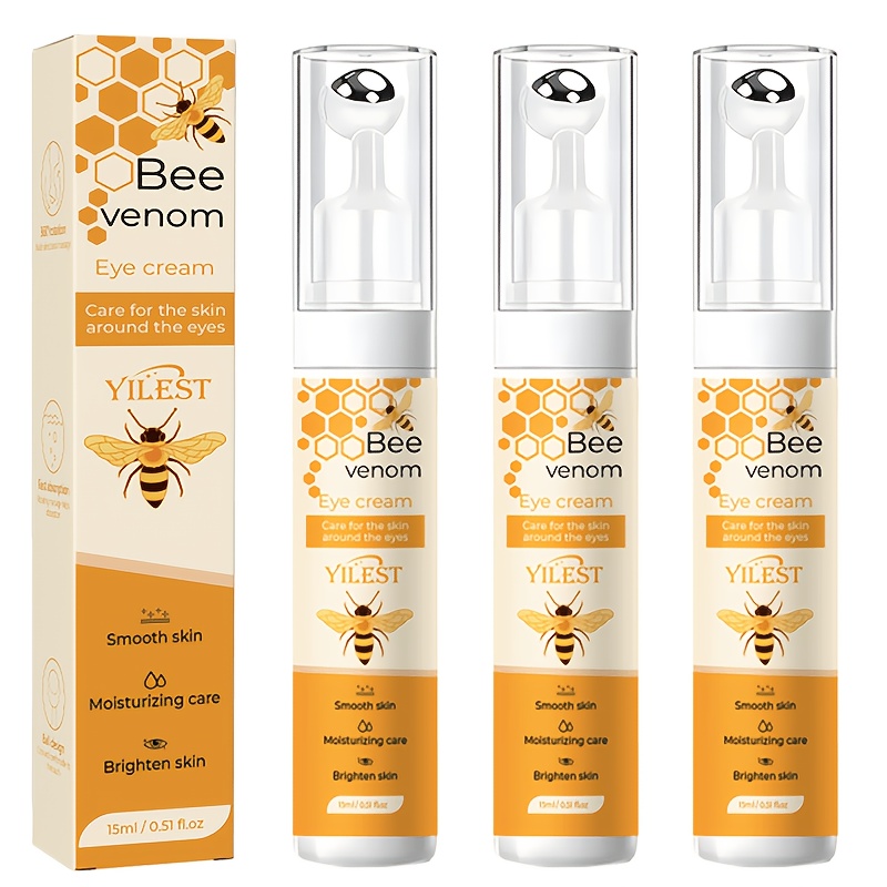 Image of 3pcs & Firming Bee Venom Eye Cream - Hydration, Suitable For Puffiness And Dark Circles, Improves Dark Circles And Wrinkle , Brightens Eyes To Perfection. Blue Light Protection Skincare