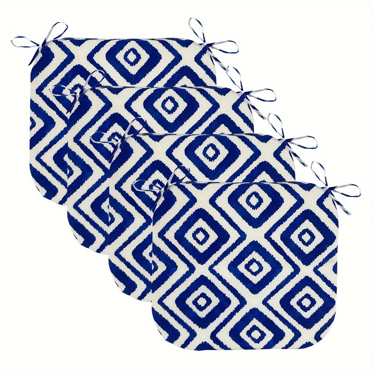 TEMU 2pcs Or 4pcs Outdoor Chair Cushions For Dining Chairs, D-shaped Chair Pads With Ties,with Foam Dining Chair Cushions