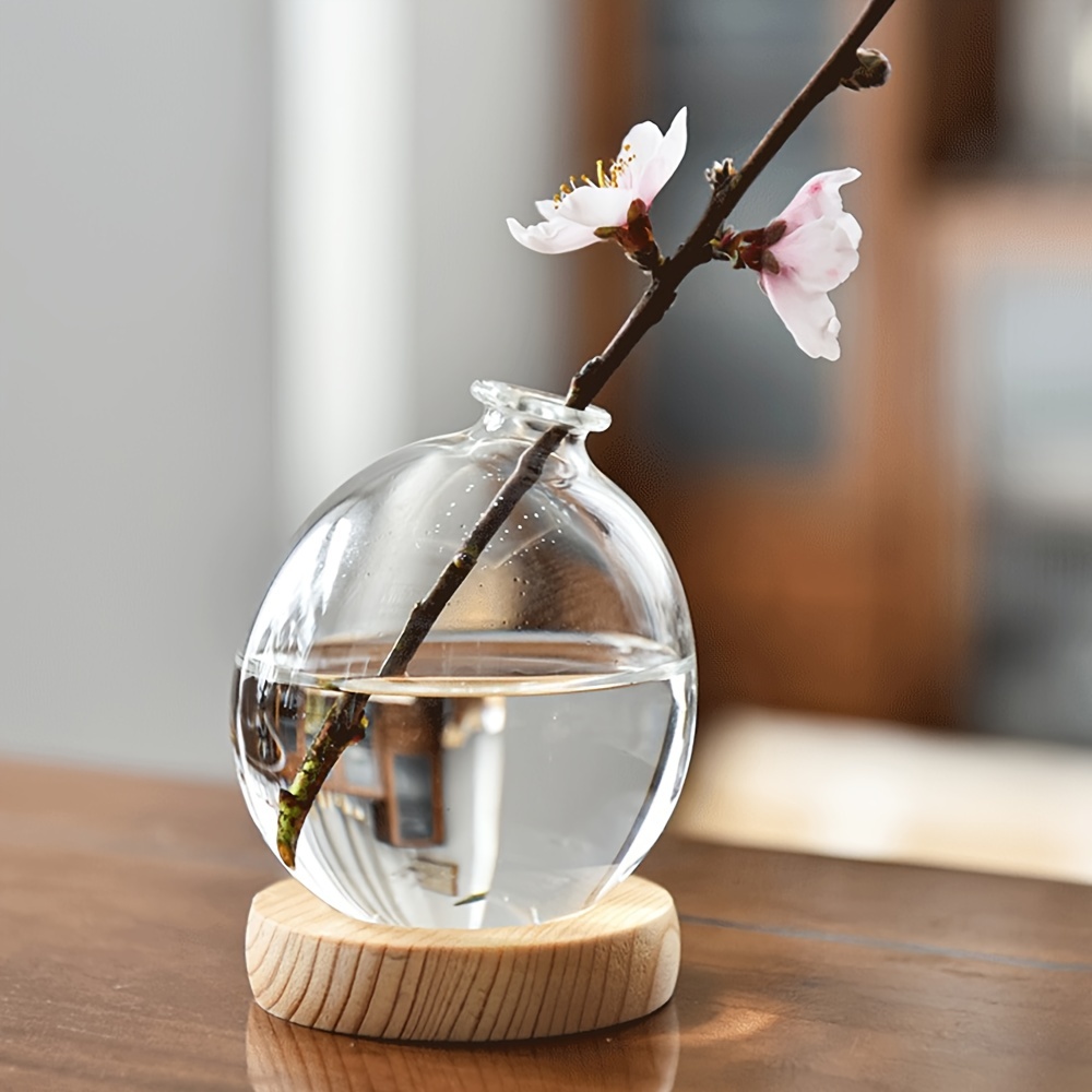 Vase Hydroponic Glass Vase Transparent Pink Floral Container Table Decoration Fragrance Bottle Ornament