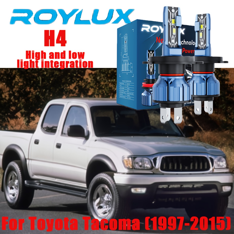 TEMU Led Headlight Bulbs High And Low Light H4 Fit For Tacoma (1997-2015) 50w 6000k Cool White 15000lm, Pack Of 2, Without Battery